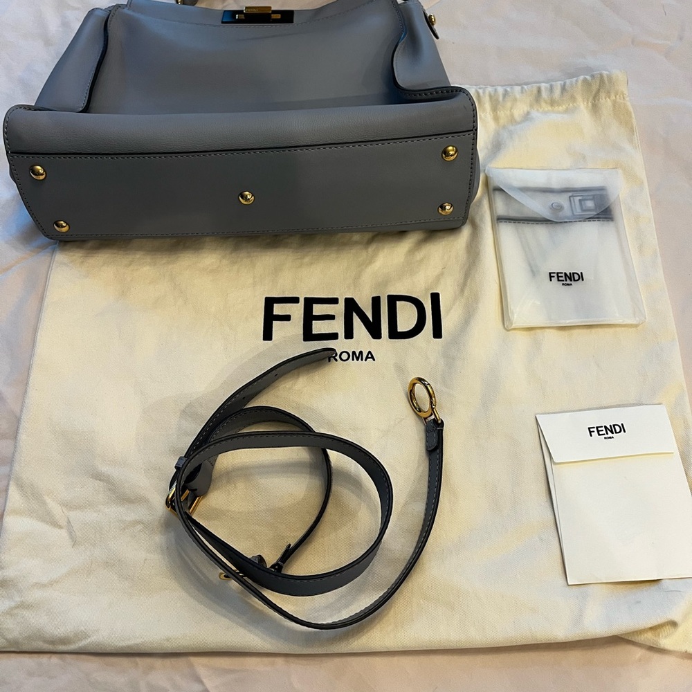 Fendi Peekaboo Gray Leather Medium with Gold-Tone Hardware - Picture 13 of 13